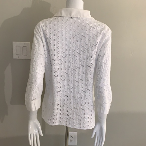 Birch Hill Eyelet bottom Down Blouse. - Picture 7 of 11